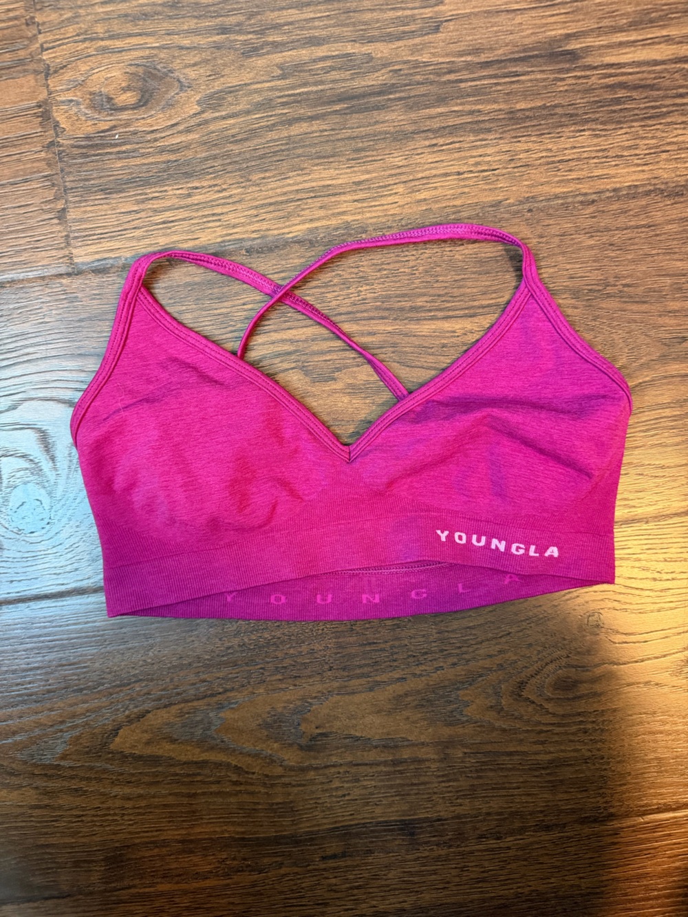 YoungLA Magenta Seamless Strappy Sports Bra